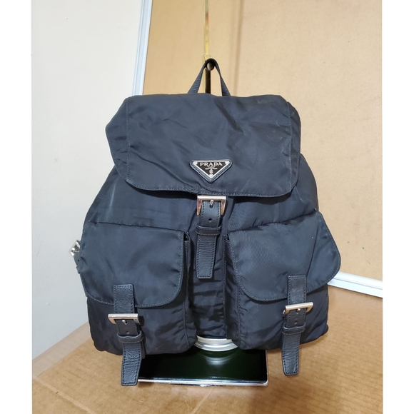 PRADA Black Tessuto Nylon Zainetto Backpack Bag  - Picture 6 of 11